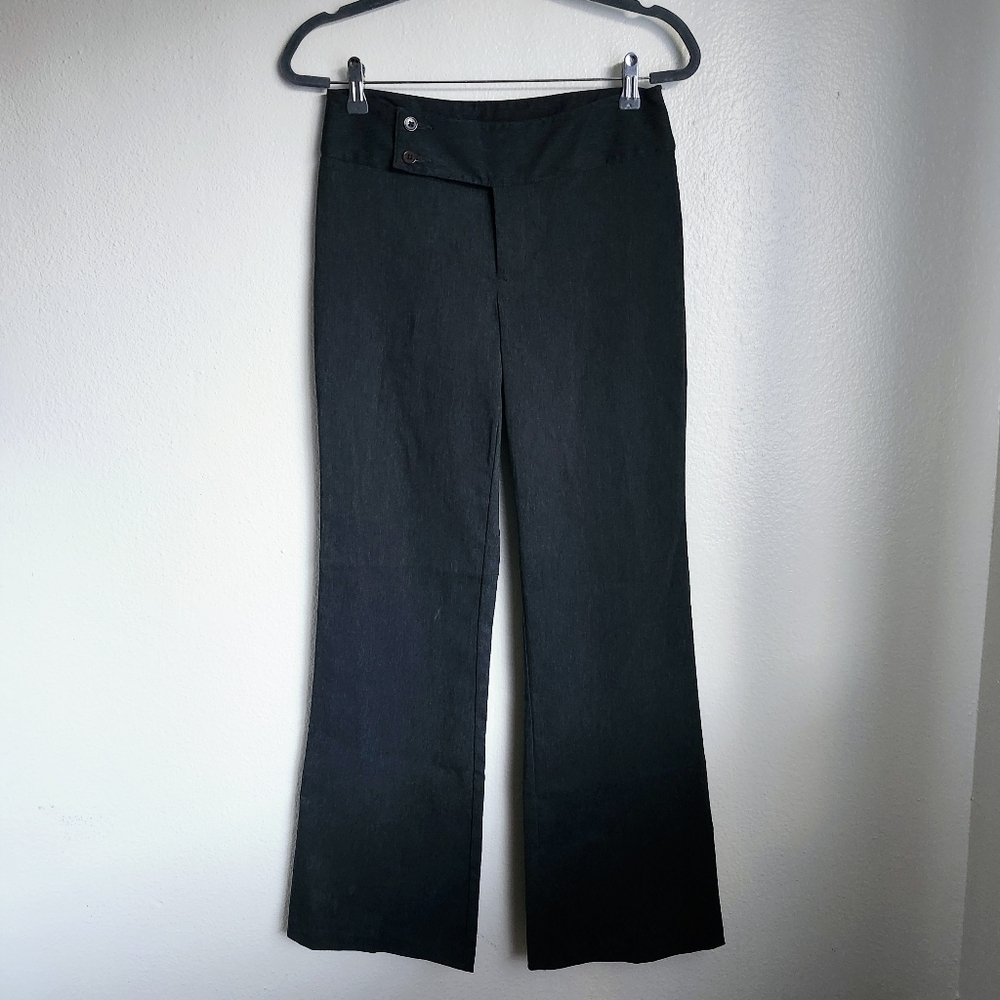 Ellemeno Gray Straight Flared Mid Rise Pants Size 7
